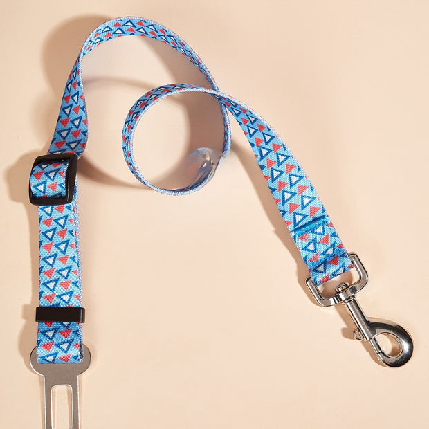 New Printed Pet Car Seat Belt Dog Hand Holding Rope Nylon Car Pet Supplies